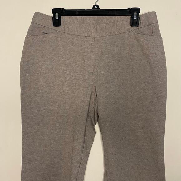 J Jill Pointe Slim Leg Gray Brown Pull On Dress Pants Size Large Petite Pockets - Picture 2 of 13